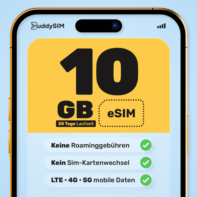 eSIM BuddySIM Prepaid SIM für Mobile Daten