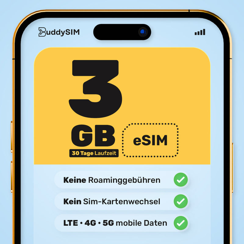 eSIM BuddySIM Prepaid SIM für Mobile Daten
