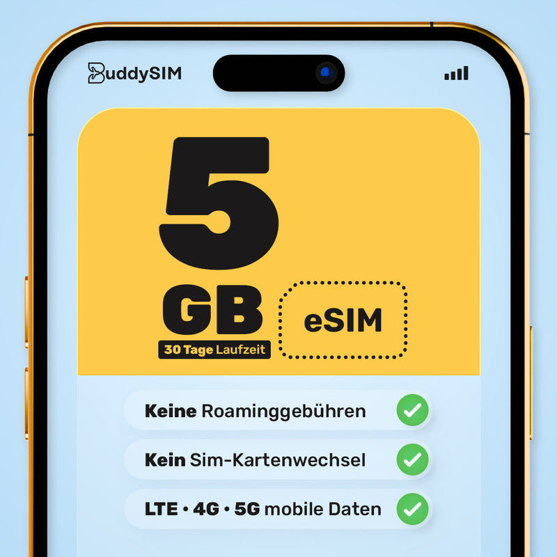 eSIM BuddySIM Prepaid SIM für Mobile Daten