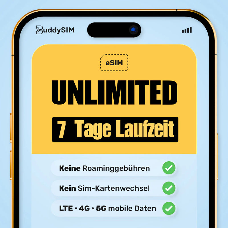 eSIM BuddySIM Prepaid SIM für Mobile Daten