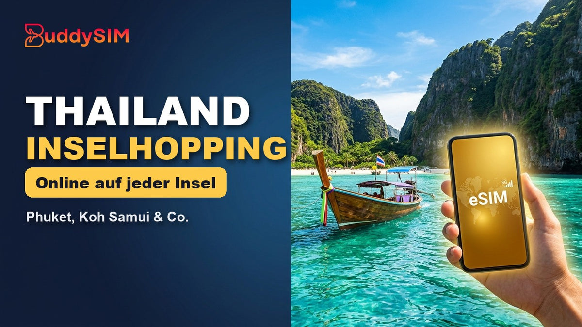 Thailand Inselhopping eSIM: online auf Phuket, Samui & Co.