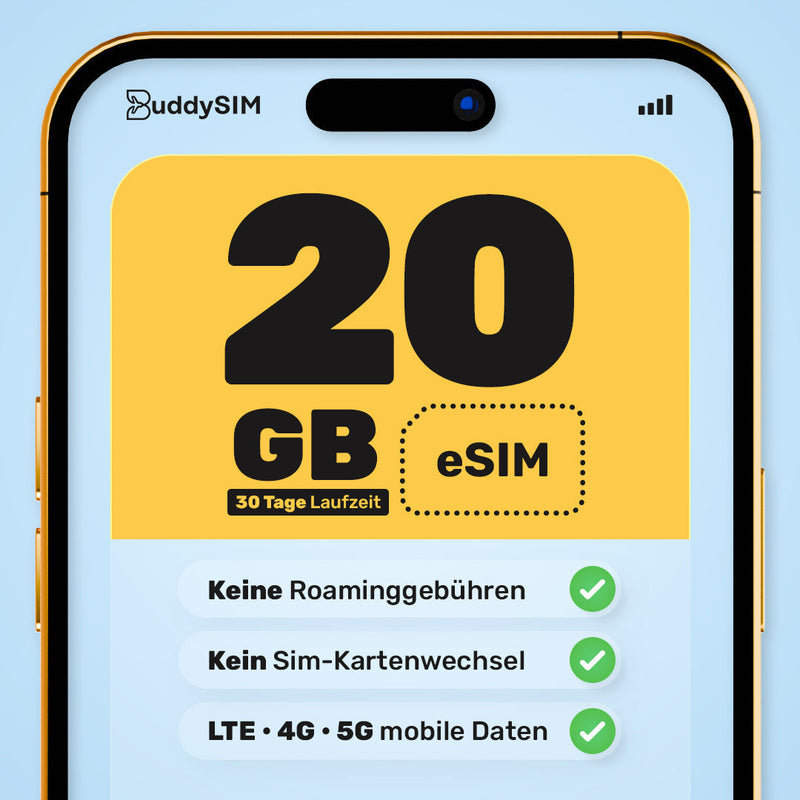 BuddySIM eSIM Global Light 20 GB für 60 Tage