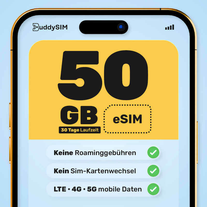 eSIM BuddySIM Prepaid SIM für Mobile Daten