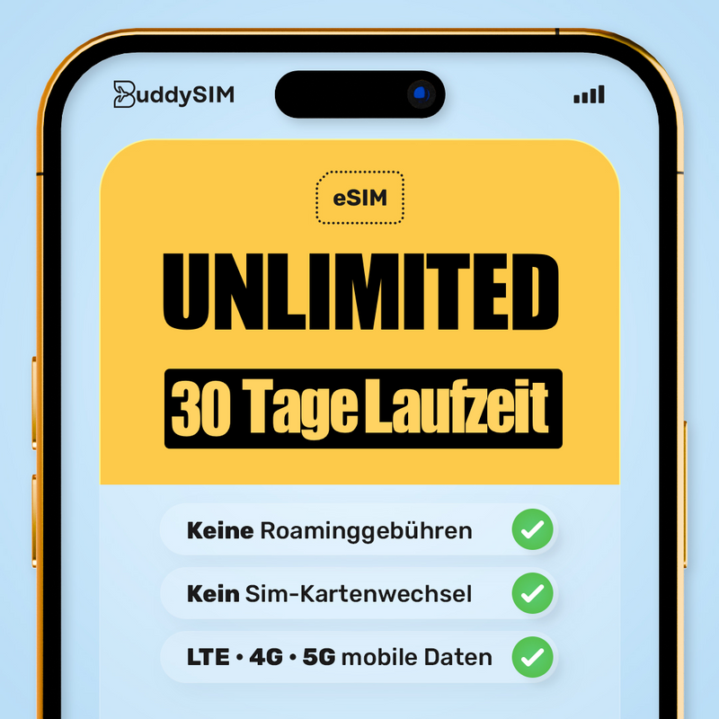 eSIM BuddySIM Prepaid SIM für Mobile Daten
