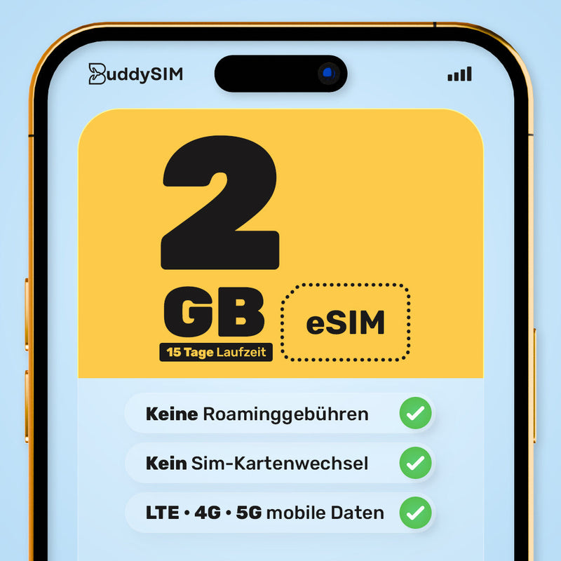 eSIM BuddySIM Prepaid SIM für Mobile Daten
